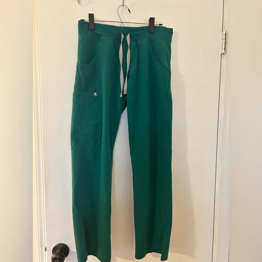 Figs Hunter Green Kade Cargo Scrub Pants
